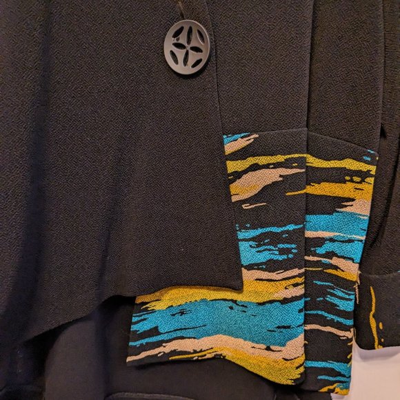 IC by Connie K Art To Wear one button Jacket Blazer Asymmetric - Picture 2 of 8